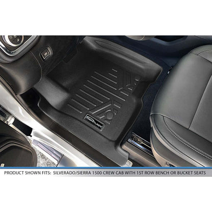 SMARTLINER Custom Fit Floor Liners For 2019-2026 GMC Sierra 1500 Double Cab with Carpet Flooring and 1st Row Bucket Seats (with 2nd Row Under Seat Storage)