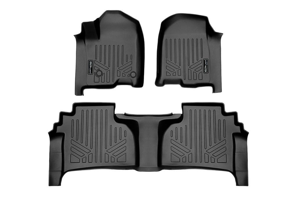 SMARTLINER Custom Fit Floor Liners For 2019-2026 Chevrolet Silverado 1500 Double Cab with Carpet Flooring and 1st Row Bucket Seats (with 2nd Row Under Seat Storage)
