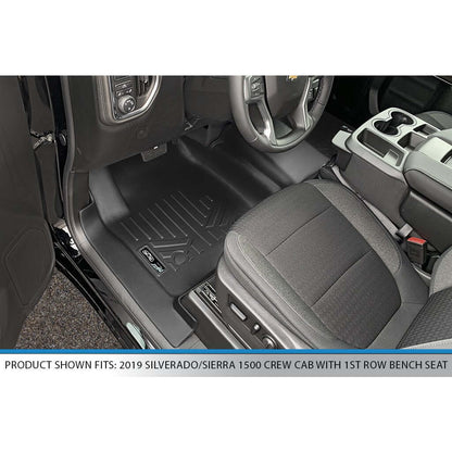 SMARTLINER Custom Fit Floor Liners For 2019-2026 GMC Sierra 1500 Double Cab with Carpet Flooring and 1st Row Bench Seat and OTH Coverage (without 2nd Row Under Seat Storage)