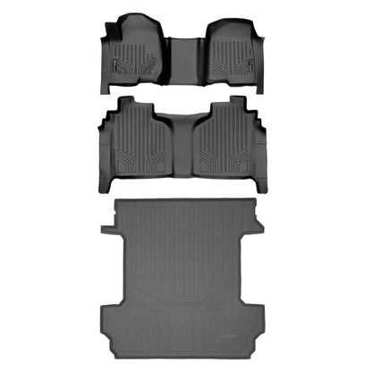SmartCoverage™ Floor Liners For 2019-2026 Chevy Silverado 1500 Crew Cab (1st Row Bench) (OTH Coverage) | Carpet | [2nd Row Storage]