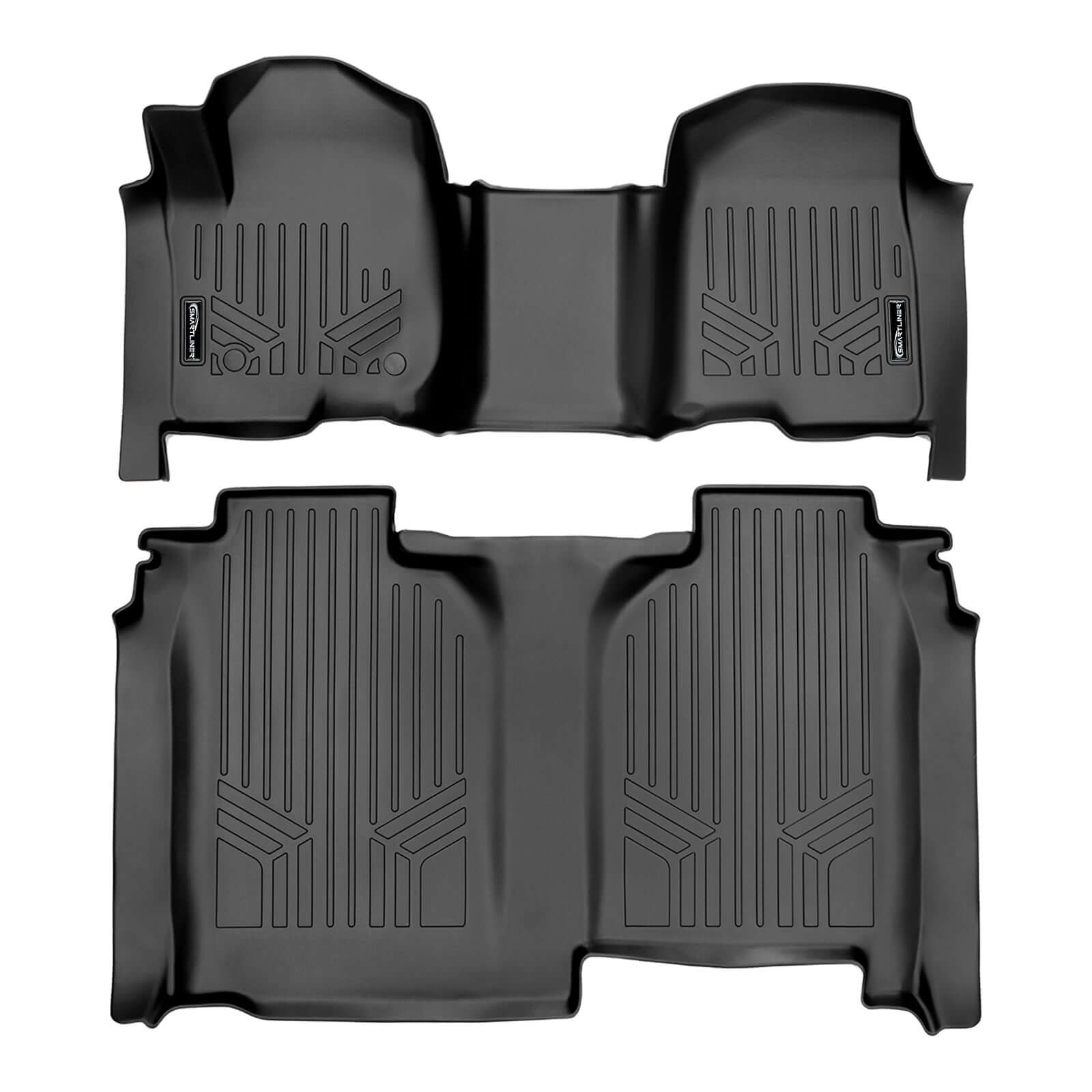 SmartCoverage™ Floor Liners For 2019-2026 Chevy Silverado 1500 Crew Cab (1st Row Bench) (OTH) | Carpet [No 2nd Row Storage]