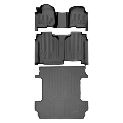 SmartCoverage™ Floor Liners For 2019-2026 Chevy Silverado 1500 Crew Cab (1st Row Bench) (OTH) | Carpet [No 2nd Row Storage]