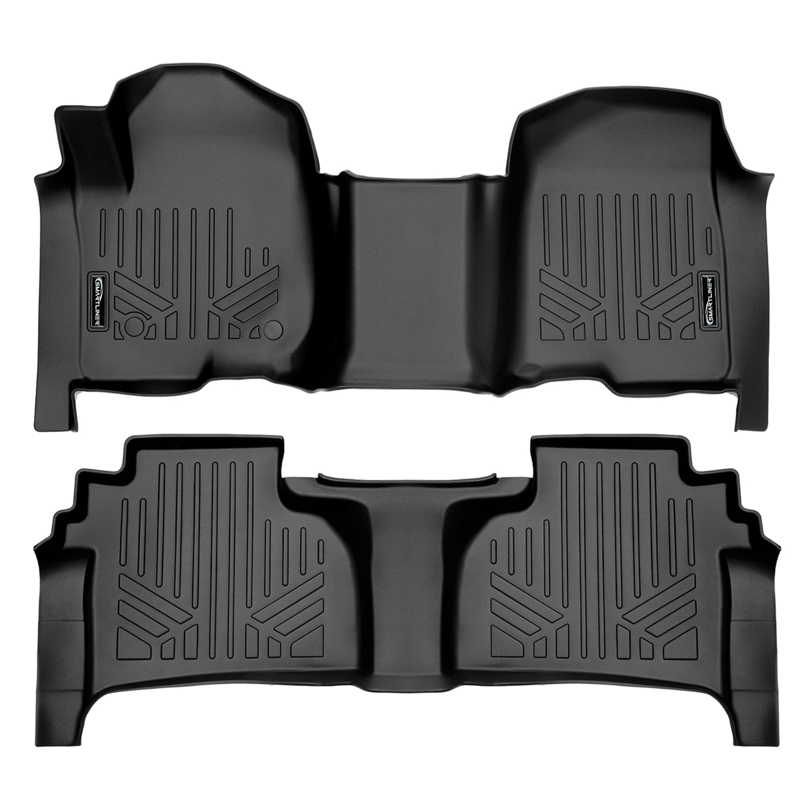 SMARTLINER Custom Fit Floor Liners For 2019-2026 Chevrolet Silverado 1500 Double Cab with Carpet Flooring and 1st Row Bench Seat and OTH Coverage (with 2nd Row Under Seat Storage)