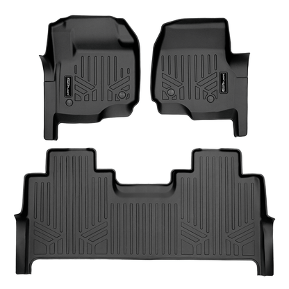 SMARTLINER Floor Liners for 2017-2026 Ford F-250/F-350 SuperCrew Cab (1st Row Bucket)/ Vinyl with rear under seat storage