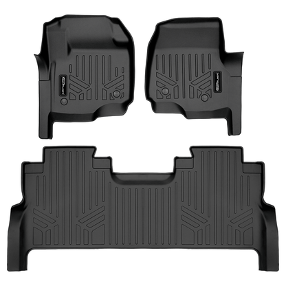 SMARTLINER Floor Liners for 2017-2026 Ford F-250/F-350 Super Crew Cab with Vinyl| (1st Row Bench)| (No OTH)| with Underseat Storage