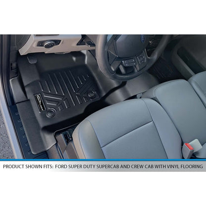 SMARTLINER Floor Liners for 2017-2024 Ford Super Duty Crew | Vinyl | With full first row coverage