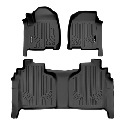 SMARTLINER Floor Liners for 2020-2026 Chevy Silverado 2500 HD | 3500 HD (Crew Cab|Vinyl|(1st Row Bench)|(No OTH)|[2nd Row Storage]
