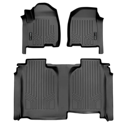 SmartCoverage™ Floor Liners For 2019-2026 Chevy Silverado 1500 Crew Cab (1st Row Bench) (No OTH) | Vinyl | [No 2nd Row Storage]