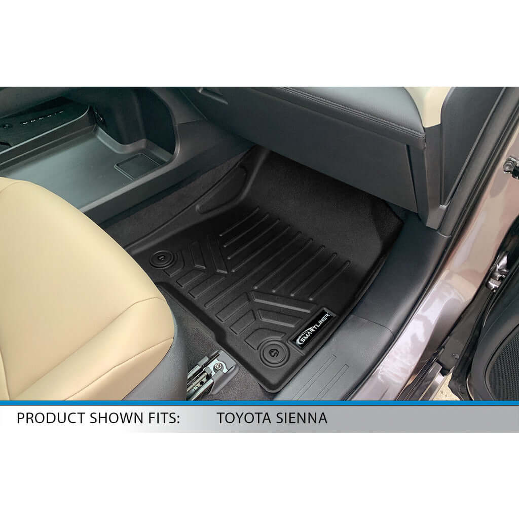SMARTLINER Custom Fit Floor Liners For 2021-2026 Toyota Sienna with 2nd Row Bucket Seats no Spare Tire