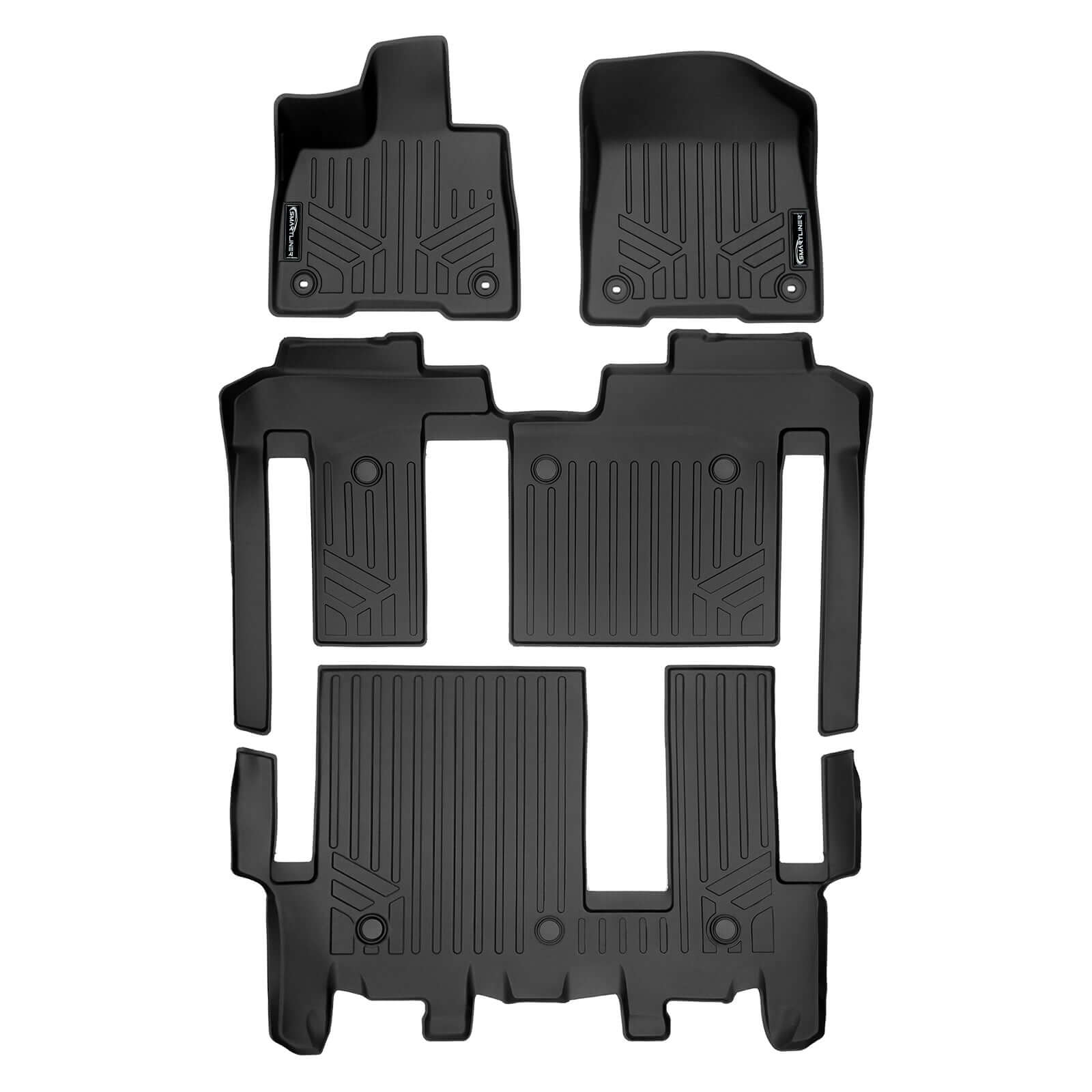 SMARTLINER Custom Fit Floor Liners For 2021-2026 Toyota Sienna with 2nd Row Bench Seat no Spare Tire