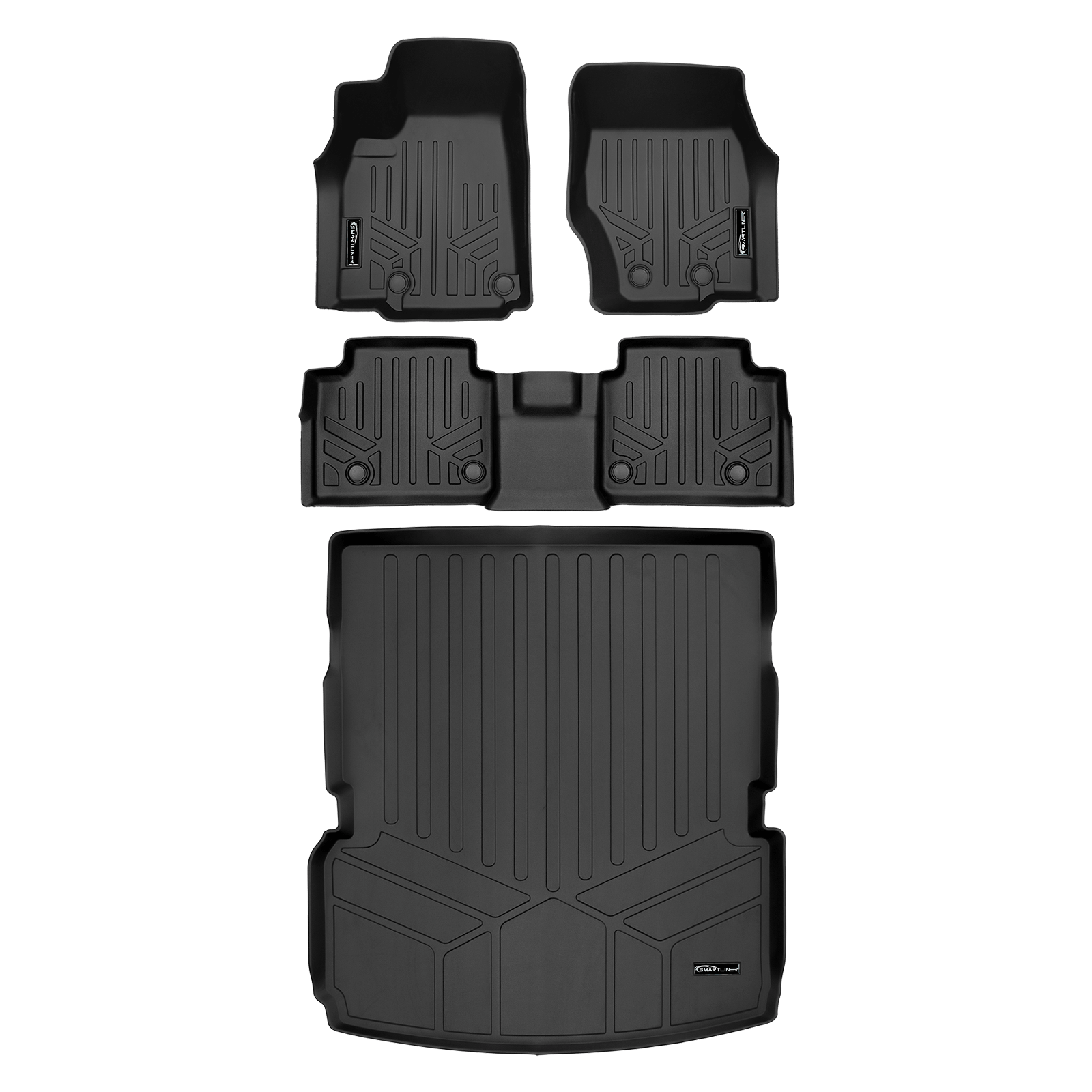 SMARTLINER Floor Liners for 2021-2026 Jeep Grand Cherokee L w/ 2nd Row Bucket Seats and center console (No subwoofer)