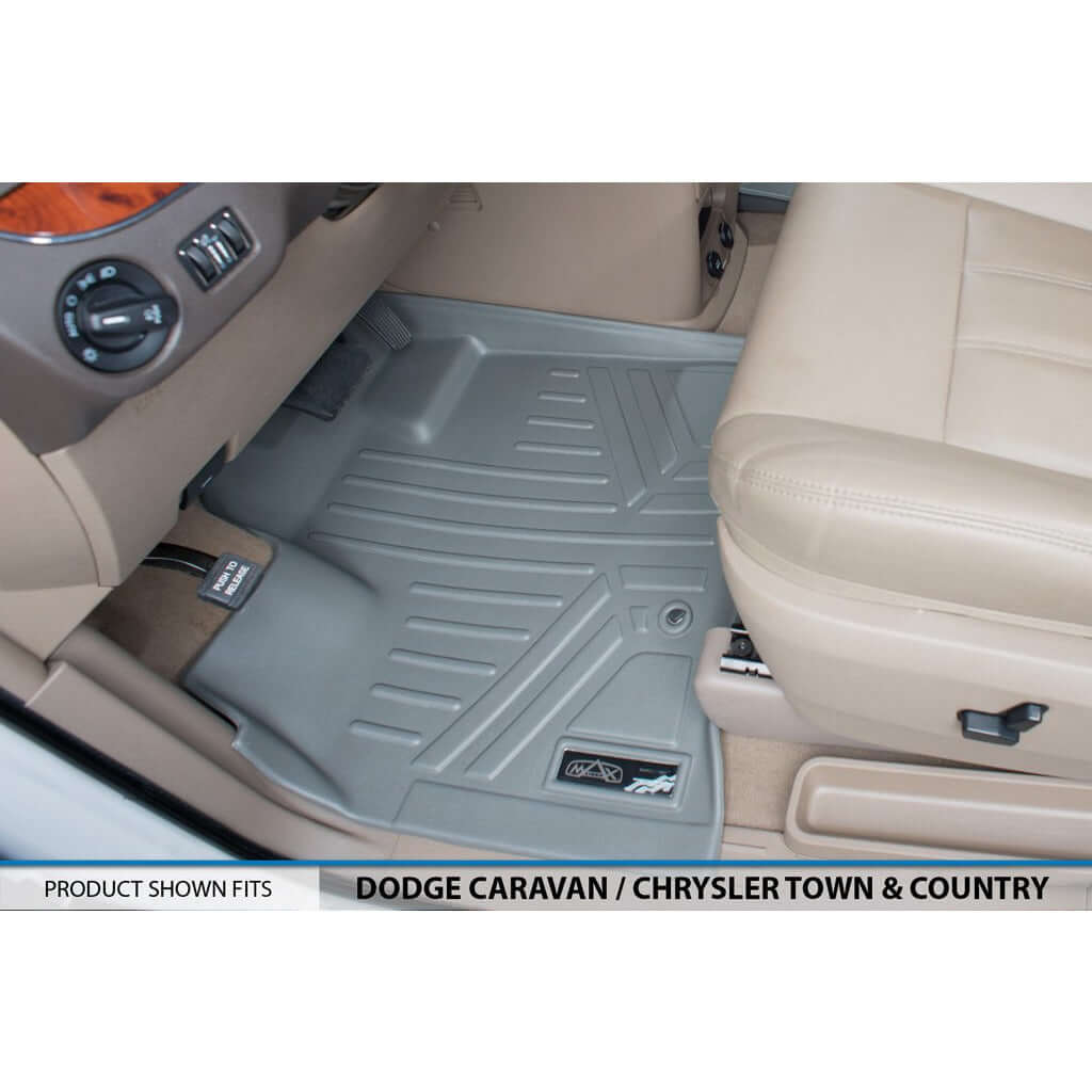 Smart Trim™ Floor Liners For 2013-2020 Dodge Grand Caravan (2nd Row Bucket) (1st Row Console)