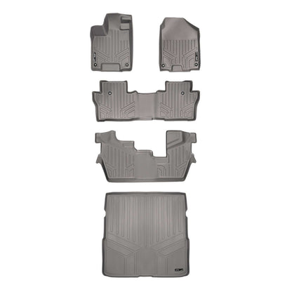 SMARTLINER Custom Fit Floor Liners For 2016-2022 Honda Pilot (8 Passenger Model)