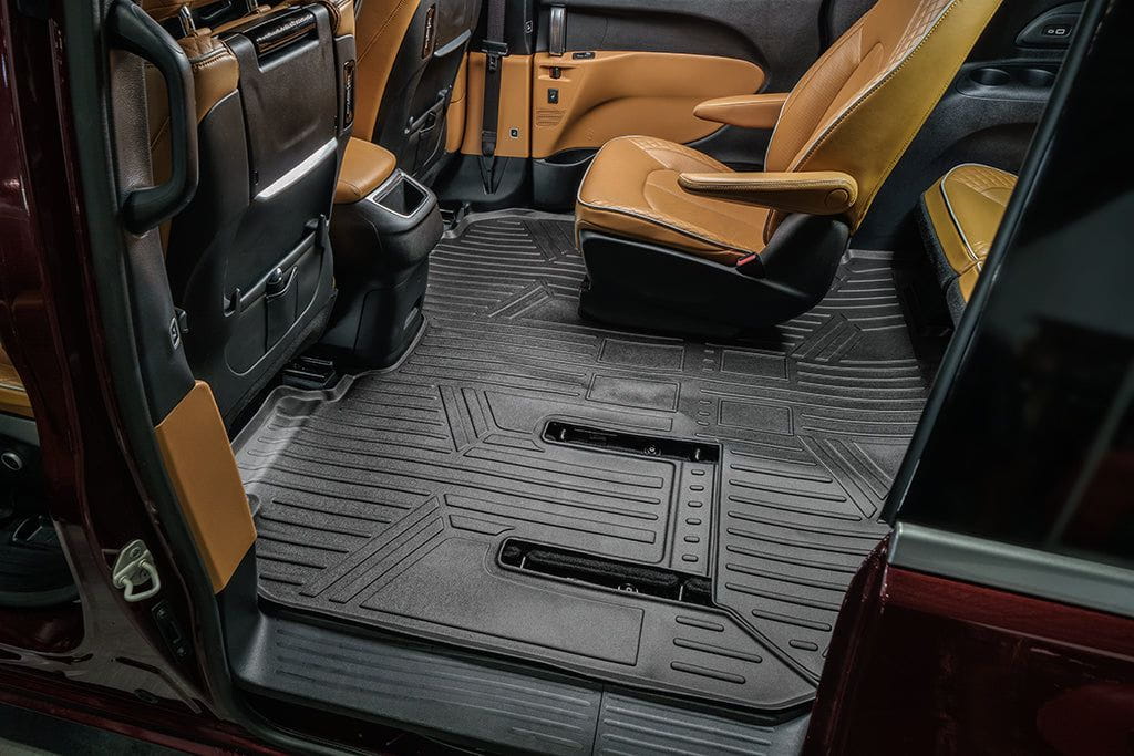SMARTLINER Black 3 Row Liner Set & Cargo Liner Behind 3rd Row Compatible With 2021-2026 Chrysler Pacifica (Fits Limited)