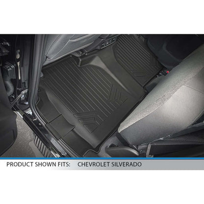 Smart Trim™ Floor Liners For 2019-2026 Chevy Silverado 1500 Double Cab | Carpet | (1st Row Bench) and OTH Coverage [No 2nd Row Storage]
