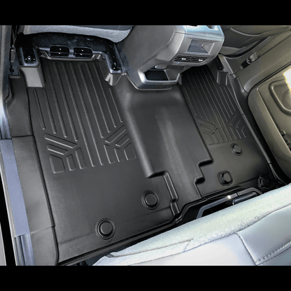 SMARTLINER Floor Liners for 2024 Chevy Silverado EV Fits Vinyl floor Bucket Seat models, 3WR (Work Truck Trim)