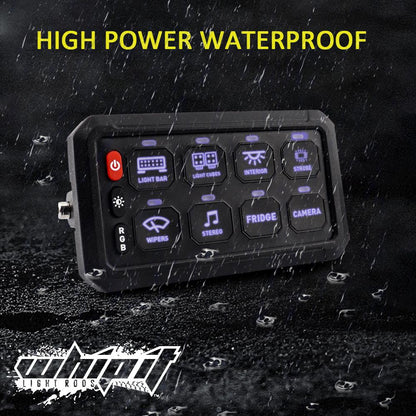 8 Gang Switch Panel – LED Backlit Universal Control System (UTVs, ATVs, Trucks, Boats)