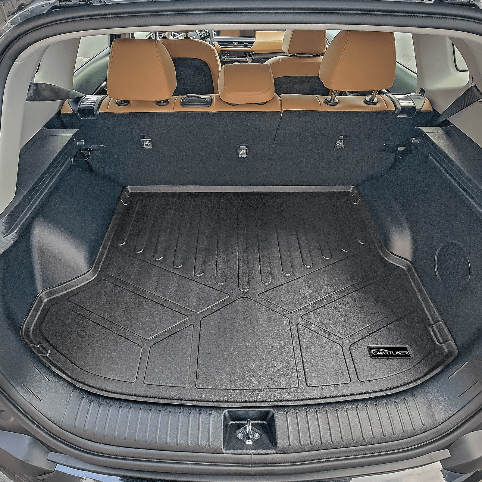 SMARTLINER All Weather Protection Custom Fit Black Cargo Liner Compatible With 2024 - 2026 Kia Seltos with Cargo Area in Upper Position with Subwoofer