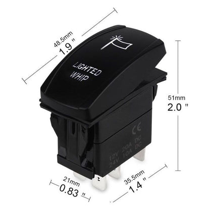 Control Your Glow: LED Whip Rocker Switch with Harness