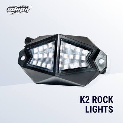 K2 210° Wide-Angle RGB Rock Lights – Bluetooth Control, 300+ Colors
