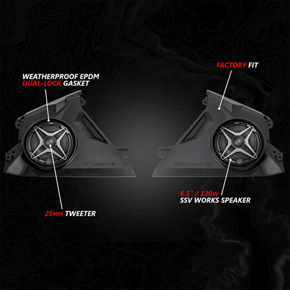 2024-2026 Can-Am® Maverick R Front-Dash 6.5" Speaker-Panels