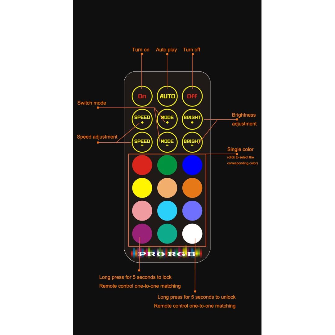 Introducing the Black RF Remote with Lanyard: Effortless Control for Your LED Whips and Rock Lights