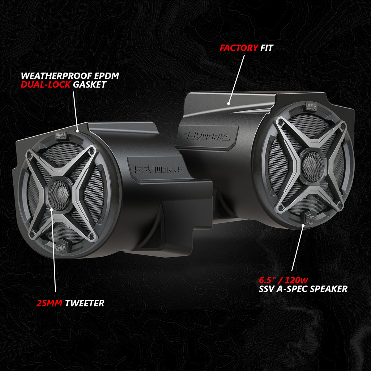 2020-2024 Polaris® RZR PRO Series Phase-1 A-Spec 2-Speaker 200watt System w/MRB4