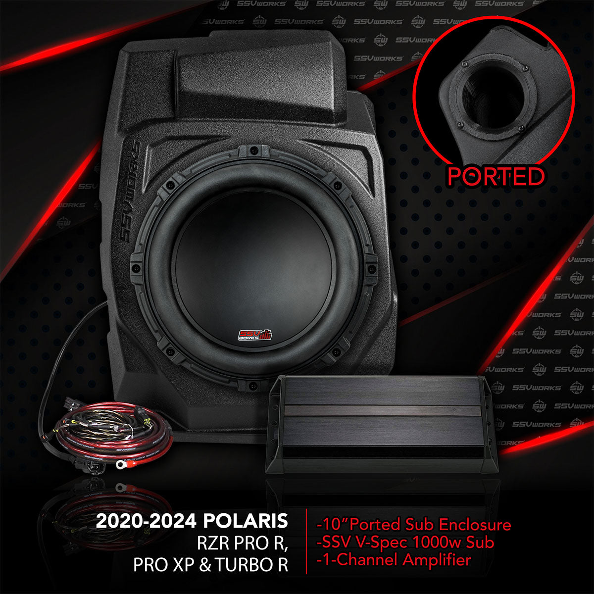 2020-2024 Polaris® RZR Pro Under-Dash 10" Ported Subwoofer Add-On for Ride Command