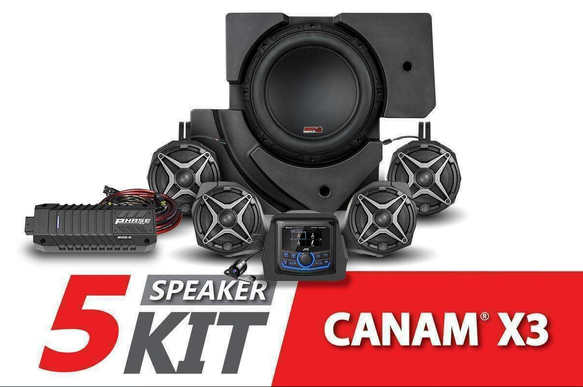 SSV Works 2017-2024 CanAm X3 Complete SSV 5-Speaker Plug-and-Play System w/JVC - 230-X32-Q5A1