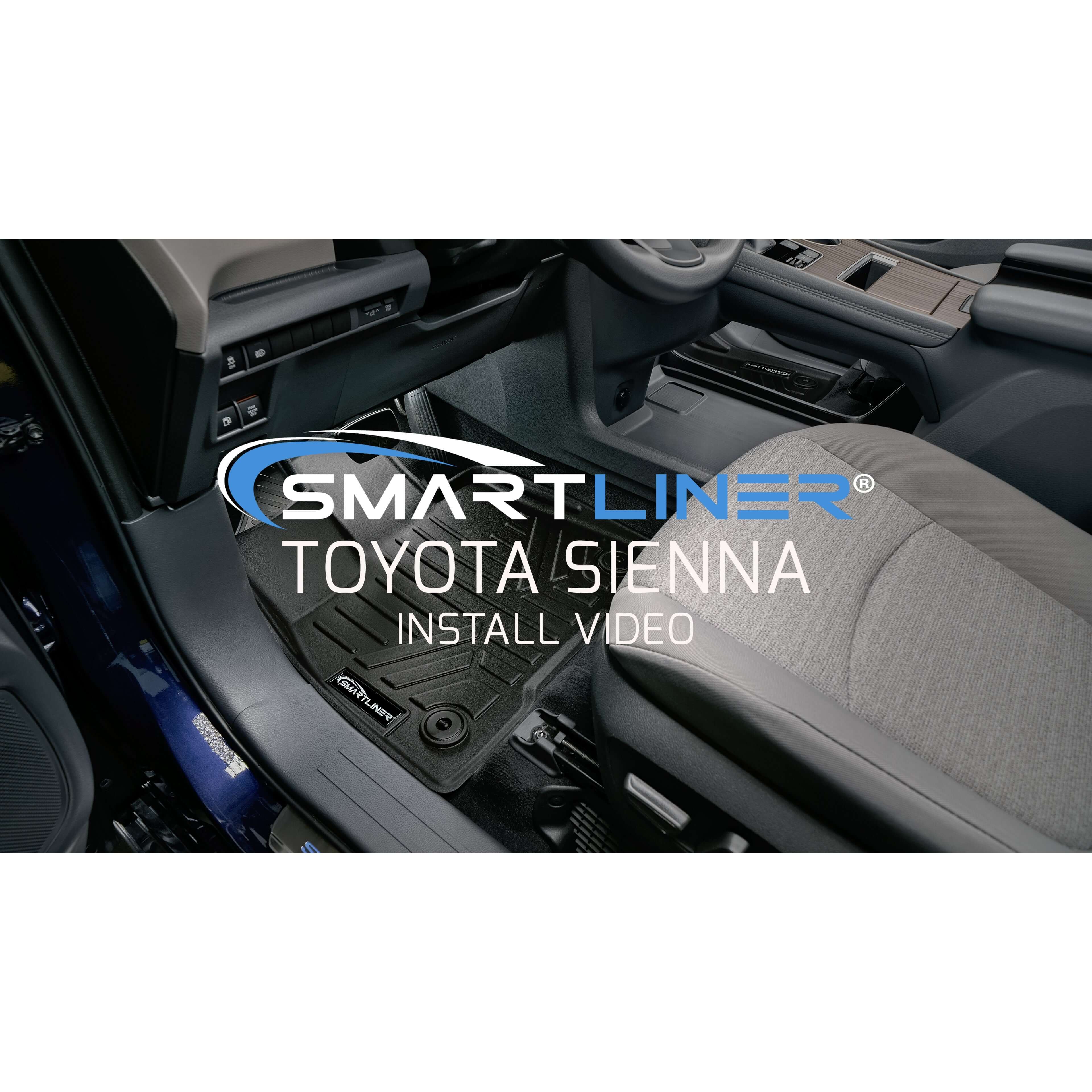 SMARTLINER Custom Fit Floor Liners For 2021-2026 Toyota Sienna with 2nd Row Bucket Seats and Spare Tire