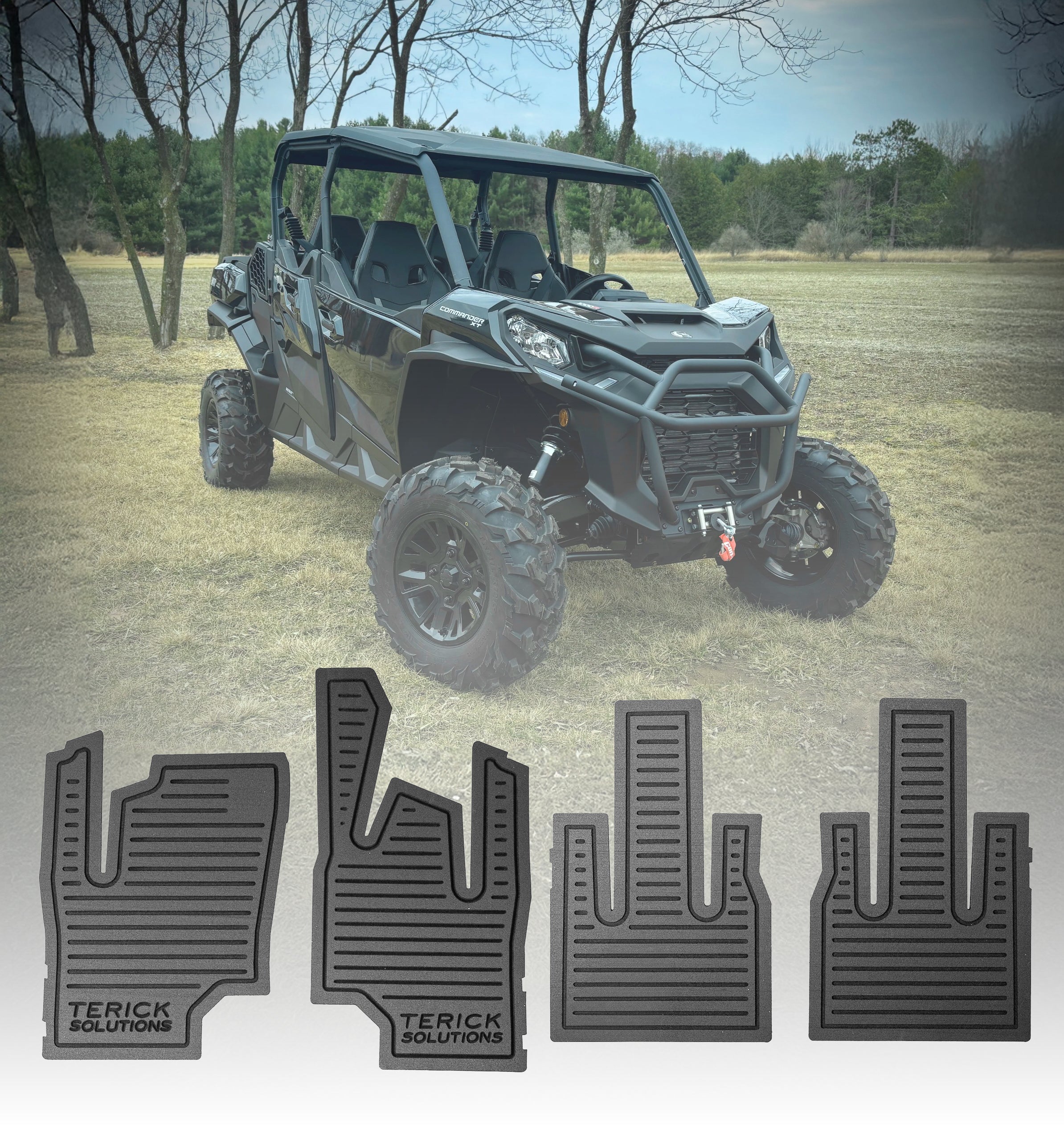 Can-Am Commander / Maverick Gen 2 Rubber Floor Mats