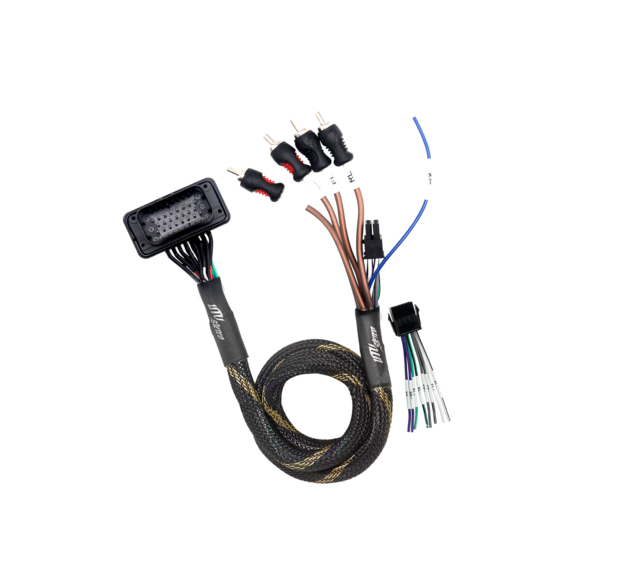 '20-'26 RZR® Pro Series Ride Command Front & Rear RCA Output + Speaker Wire & Remote | UTVS-PRO-RC-RCA-OUT