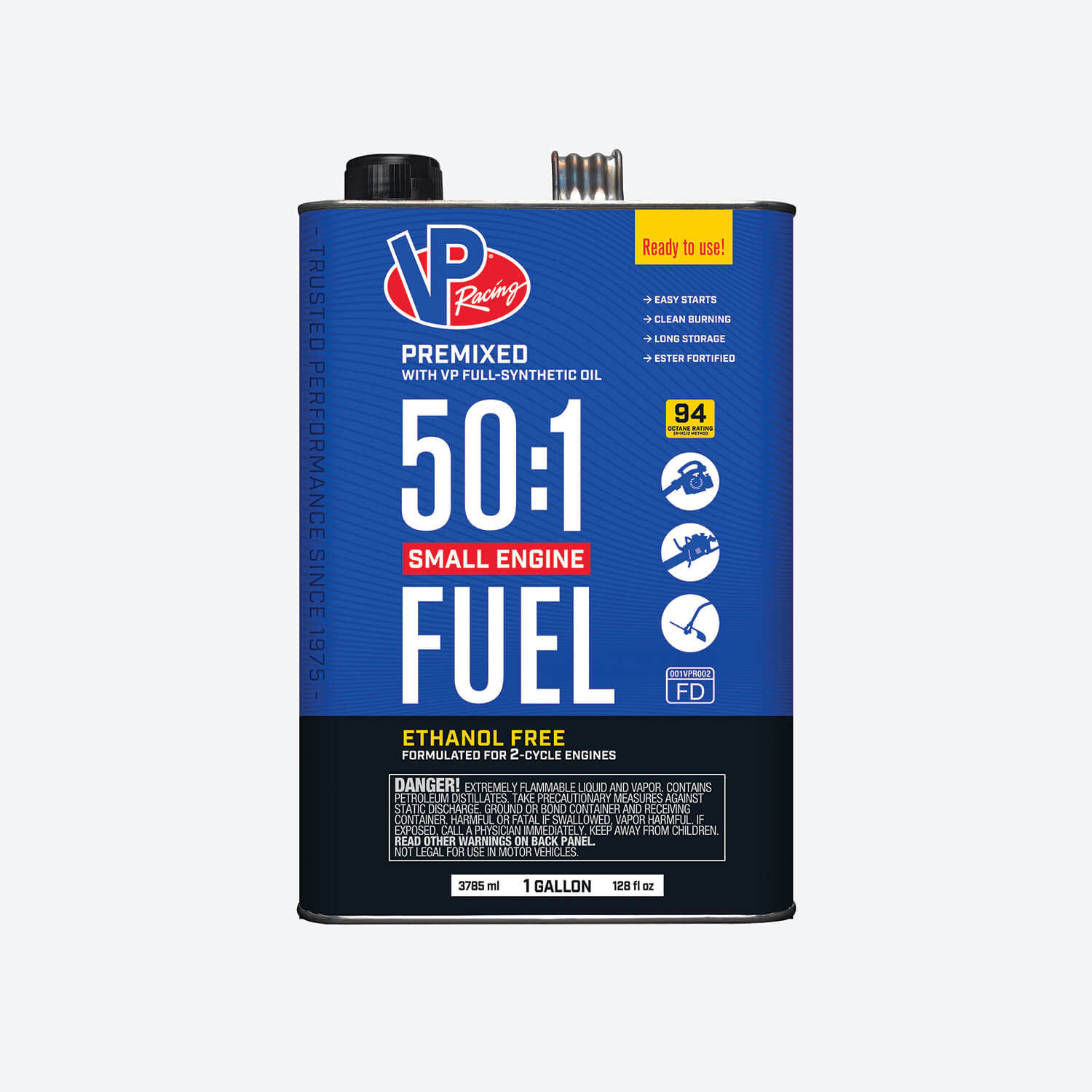VP Racing 50:1 Fuel Mix: Premixed Ethanol-Free 94 Octane