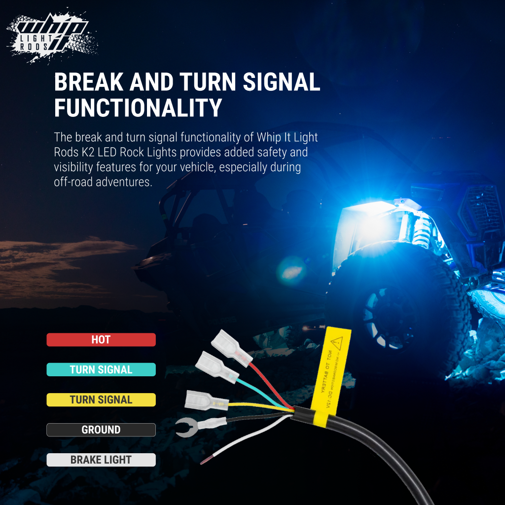 K2 210° Wide-Angle RGB Rock Lights – Bluetooth Control, 300+ Colors