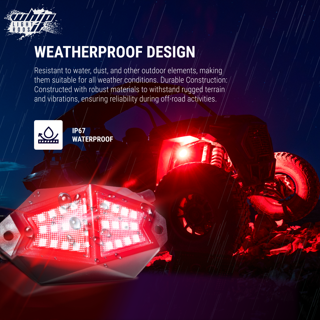 K2 210° Wide-Angle RGB Rock Lights – Bluetooth Control, 300+ Colors