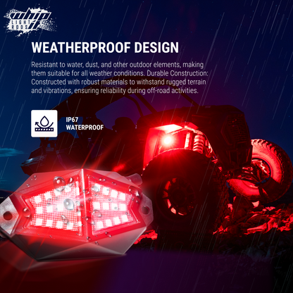 K2 210° Wide-Angle RGB Rock Lights – Bluetooth Control, 300+ Colors