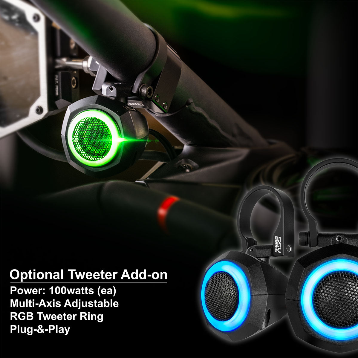 2014-2023 Polaris RZR V-Spec 5-Speaker Plug-&-Play Kit with JVC