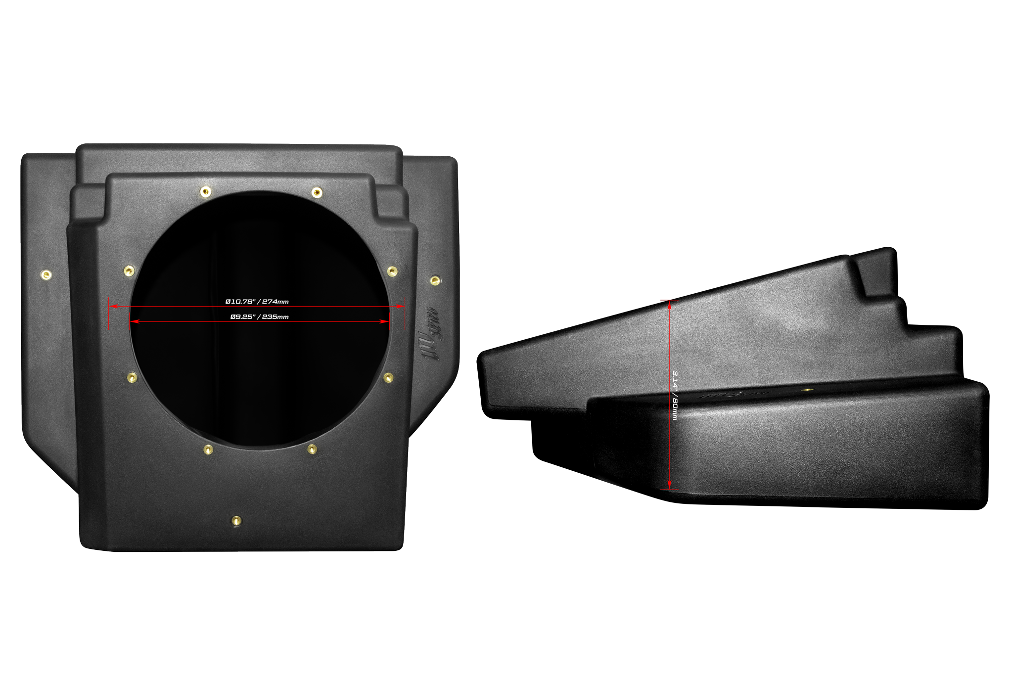 Can-Am® Maverick R 10" Rear Passenger Subwoofer Enclosure (4-SEAT MODELS) – Unloaded | UTVS-R-ENC-PASS-4R