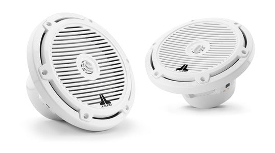 JL Audio 7.7-inch (196 mm) Marine Coaxial Speakers, Gloss White Classic Grilles