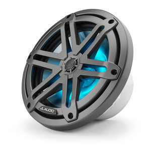 JL Audio 7.7-inch (196 mm) Marine Coaxial Speakers, Gray Metallic Sport Grilles with RGB LED Lighting