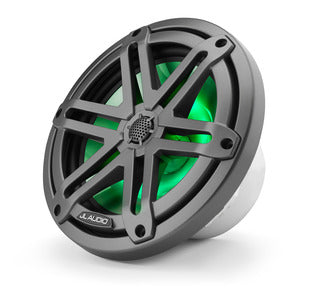 JL Audio 7.7-inch (196 mm) Marine Coaxial Speakers, Gray Metallic Sport Grilles with RGB LED Lighting