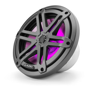 JL Audio 7.7-inch (196 mm) Marine Coaxial Speakers, Gray Metallic Sport Grilles with RGB LED Lighting