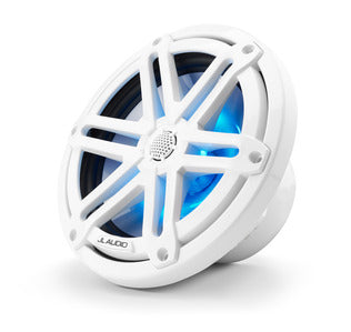 JL Audio 7.7-inch (196 mm) Marine Coaxial Speakers, White Sport Grilles with RGB LED Lighting