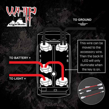 LED Whip Rocker Switch with Harness: Upgrade Your Vehicle with Easy-to-Use Lighting Control