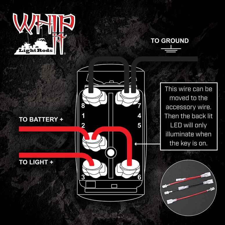 LED Whip Rocker Switch with Harness: Upgrade Your Vehicle with Easy-to