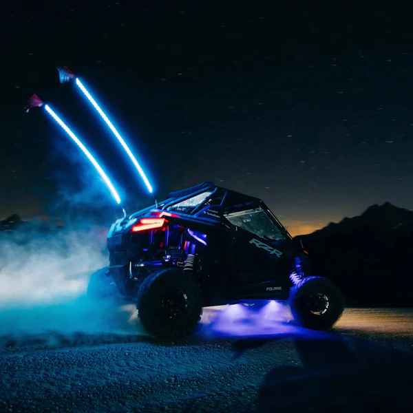 SOL PRO: Premium Bluetooth RGB LED Whips - Illuminate the Night with Style and Control