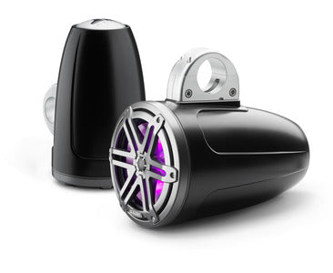 JL Audio 7.7-inch (196 mm) Enclosed Tower Coaxial System, Satin Black Enclosure, Gunmetal Sport Grille with RGB LED Lighting