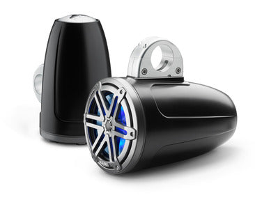 JL Audio 7.7-inch (196 mm) Enclosed Tower Coaxial System, Satin Black Enclosure, Gunmetal Sport Grille with RGB LED Lighting