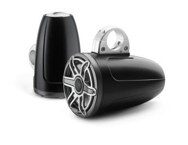 JL Audio 7.7-inch (196 mm) Enclosed Tower Coaxial System, Satin Black Enclosure, Gunmetal Trim Ring, Titanium Sport Grille