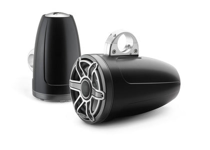 JL Audio 8.8-inch (224 mm) Enclosed Tower Coaxial System, Satin Black Enclosure, Gunmetal Trim Ring, Titanium Sport Grille